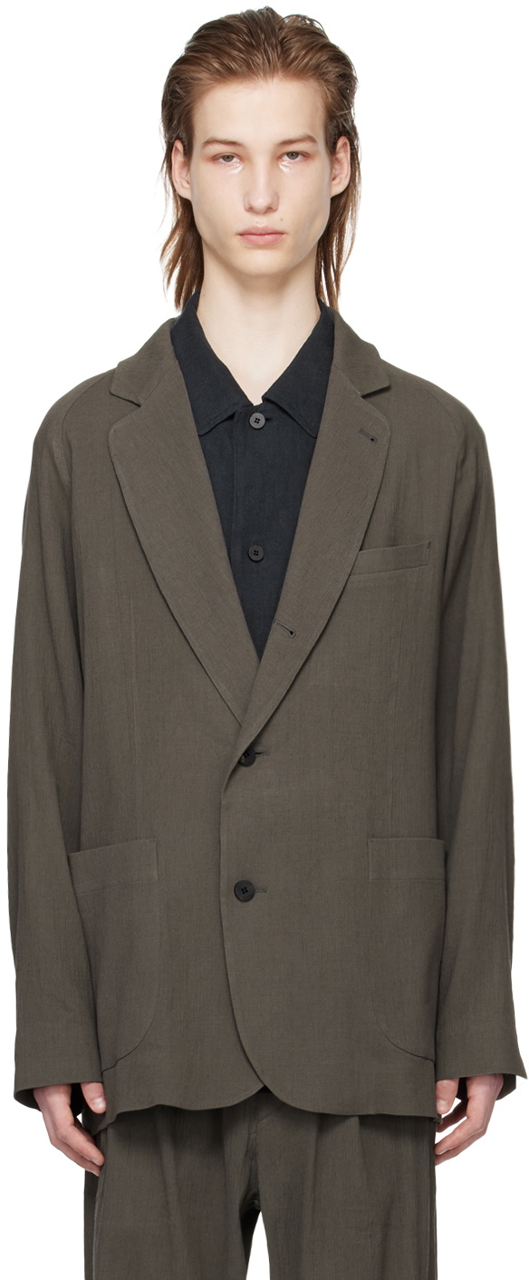 DOCUMENT Gray Raglan Blazer