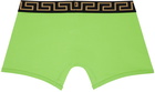 Versace Underwear Green Greca Border Boxers