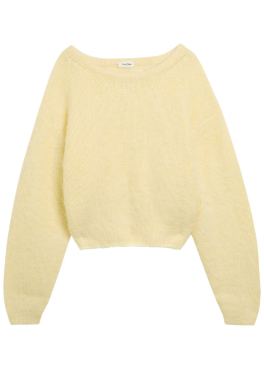 American Vintage Niby Brushed Alpaca-blend Jumper Yellow