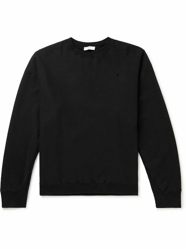 Photo: ATON - Oversized Garment-Dyed Cotton-Jersey Sweatshirt - Black
