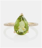 Persée Birthstone 18kt gold ring with diamonds and peridot