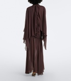 De La Vali Amaya gathered chiffon maxi skirt