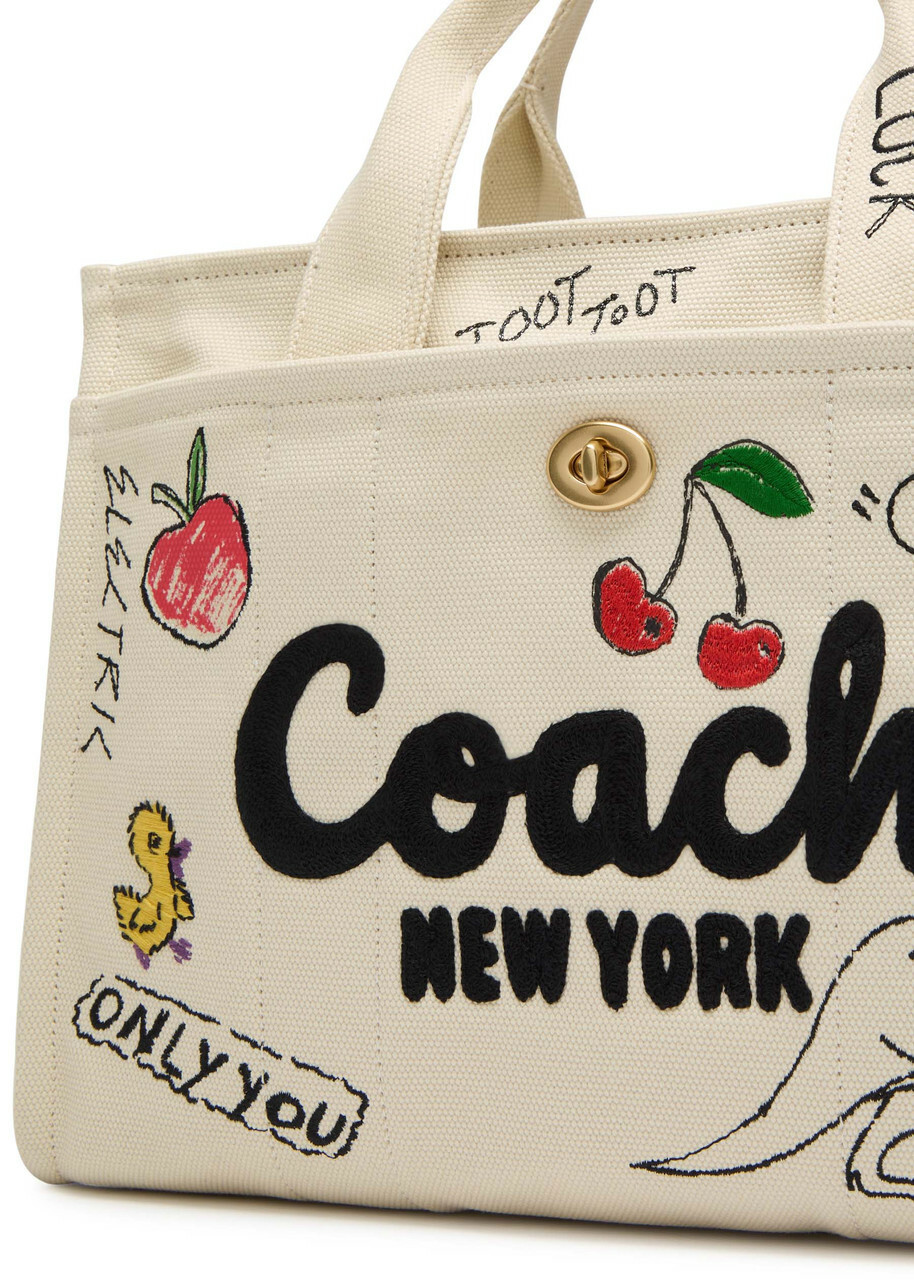 Coach Cargo Embroidered Canvas Tote - White - One Size