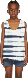 Repose AMS Kids White & Blue Tie Dye Tank Top