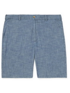 Peter Millar - Seaside Straight-Leg Cotton-Blend Chambray Shorts - Blue