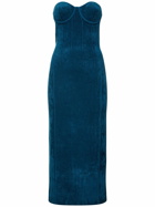 GALVAN - Titania Compact Velvet Knit Midi Dress