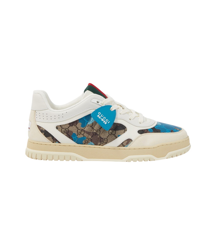 Photo: Gucci GG Canvas leather-trimmed sneakers