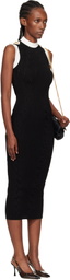 Balmain Black Two-Tone Cable-Knit Midi Dress