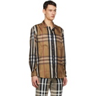 Burberry Brown Silk Twill Reconstructed Shirt