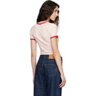 Casablanca Pink Pyramid Tourism Cropped Baby Short Sleeve T‑shirt