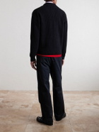 Auralee - Straight-Leg Pleated Cotton Chinos - Black
