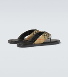 Burberry Burberry Check leather-trimmed thong sandals
