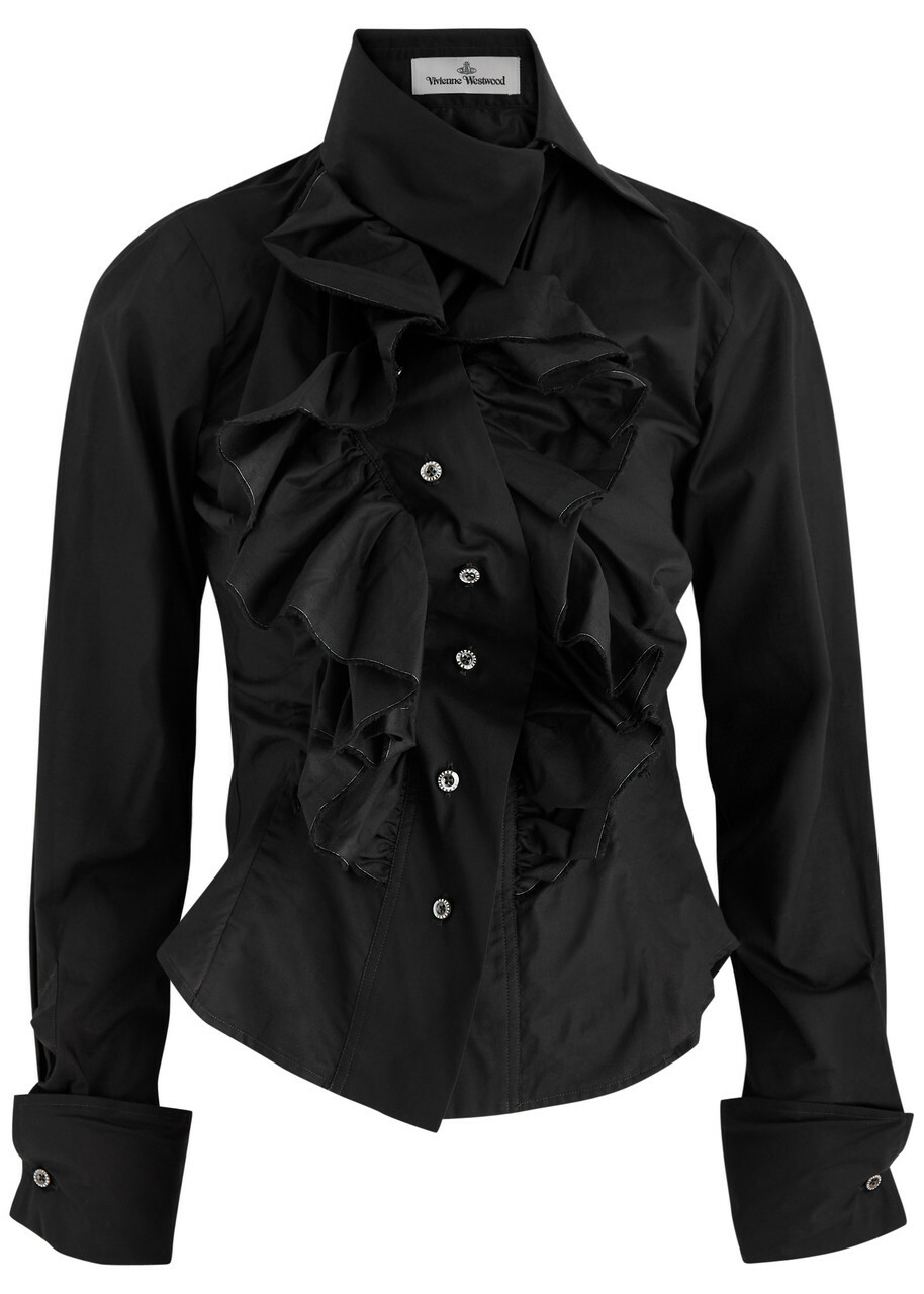 Vivienne Westwood Wizard Ruffled Cotton Shirt Black Vivienne Westwood