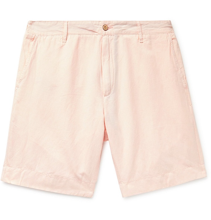 Photo: Faherty - Malibu Slub Linen and Cotton-Blend Shorts - Pink