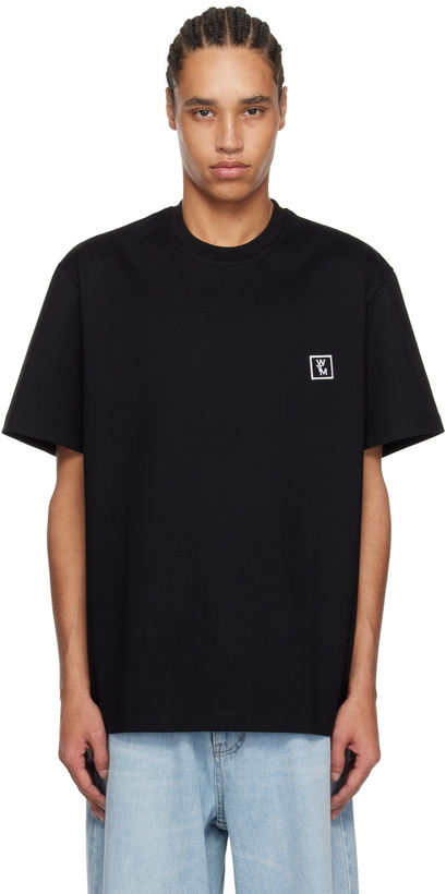 Photo: WOOYOUNGMI Black Cotton Back Logo T-Shirt