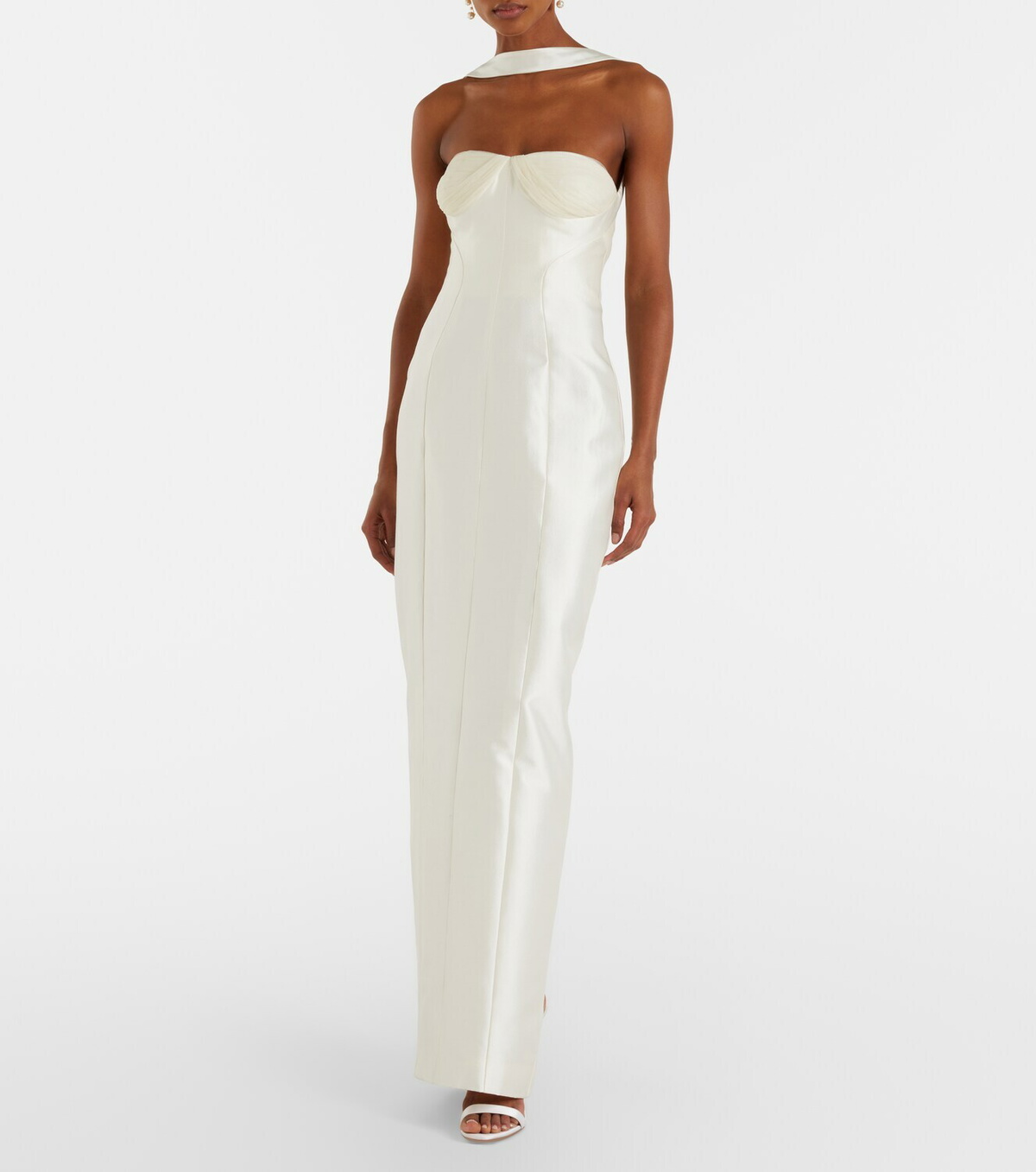 Danielle Frankel Bridal Lette wool and silk bustier gown