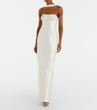 Danielle Frankel Bridal Lette wool and silk bustier gown