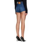 Mugler Blue Washed Denim Tailored Shorts