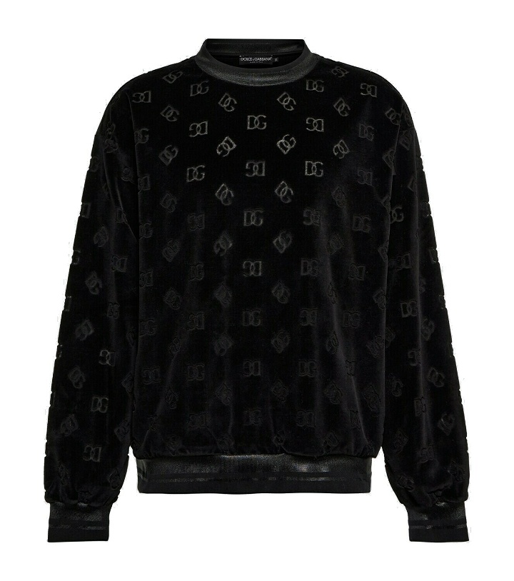 Photo: Dolce&Gabbana - Logo jacquard velvet sweater