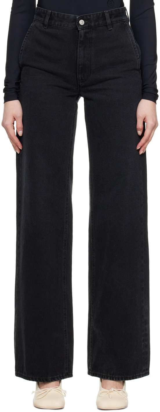 デニム・ジーパン Mm6 By Maison Margiela High-Waisted Black Straight Leg Jeans 21325141_51276263_600.jpg