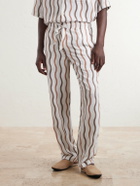Frescobol Carioca - La Marzocco Delfino Striped Tencel® and Linen-Blend Pyjama Bottoms - Neutrals