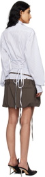 Ottolinger White & Brown Shirt Minidress
