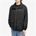 Auralee Men's Satin Laminate Zip Jacket in Black