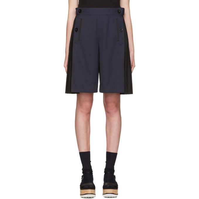 Photo: Sacai Navy Twill Pleated Short