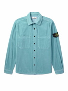Stone Island - Logo-Appliquéd Garment-Dyed Cotton-Corduroy Shirt Jacket - Blue