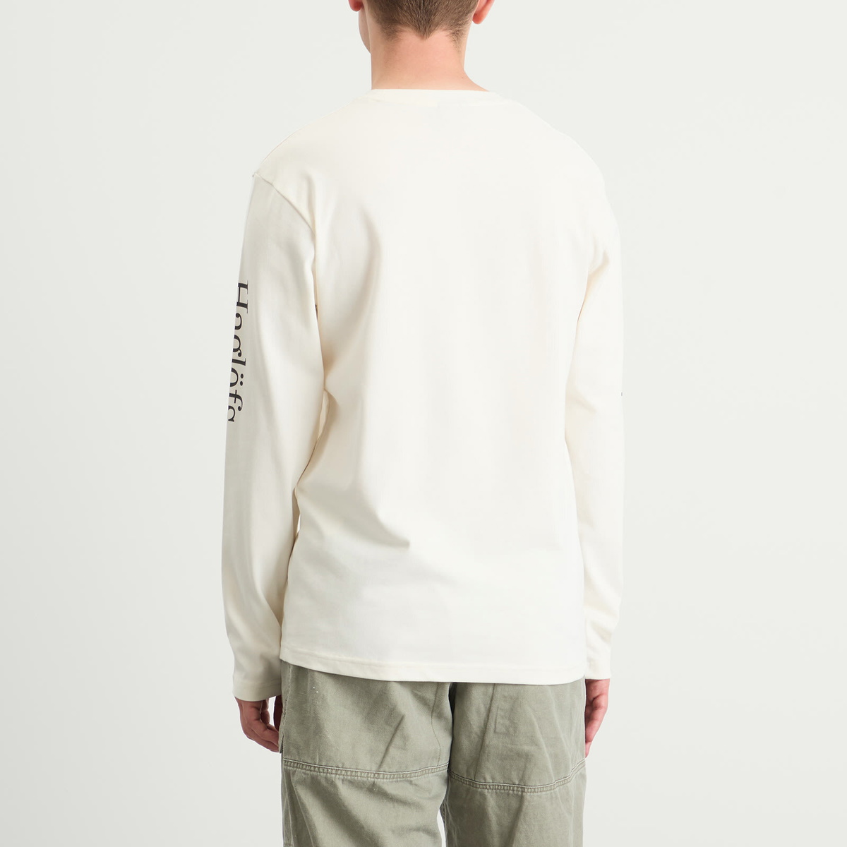 Haglöfs Men's Long Sleeve Brand T-Shirt in Soft White