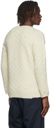 Maison Margiela Off-White Wool Distressed Sweater