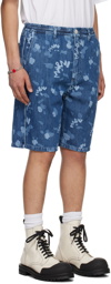 Marni Blue Printed Denim Shorts