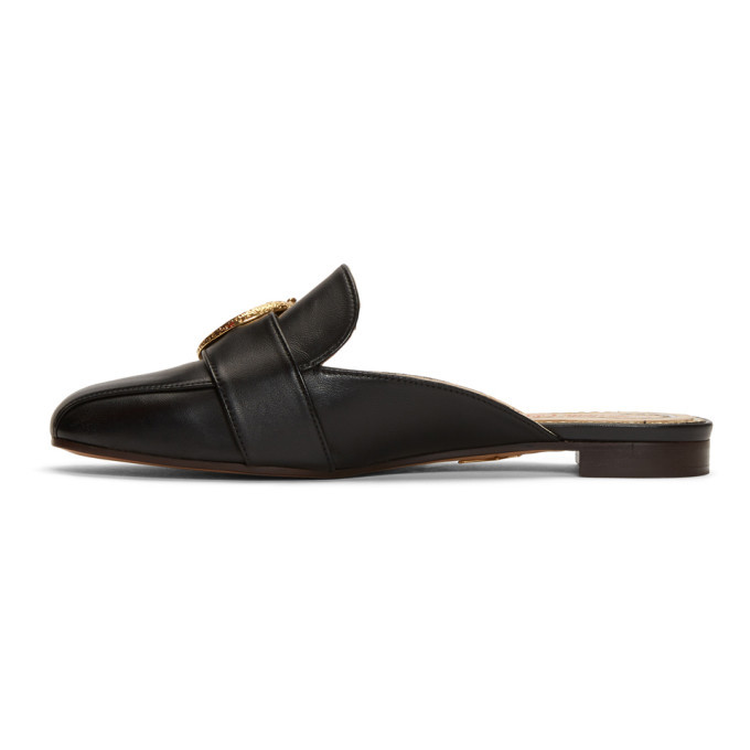 Charlotte Olympia Black Two Ring Leopard Slippers