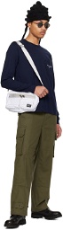 Comme des Garçons Homme White PORTER Edition Check 3-Layer Messenger Bag
