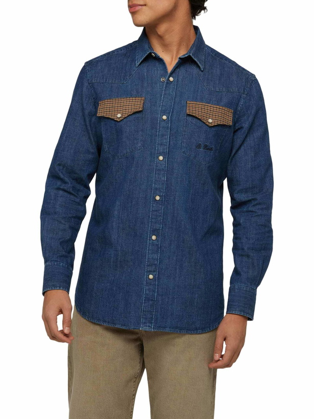 Photo: MC2 Saint Barth Denim Shirt Greg With Pied De Poul Patches