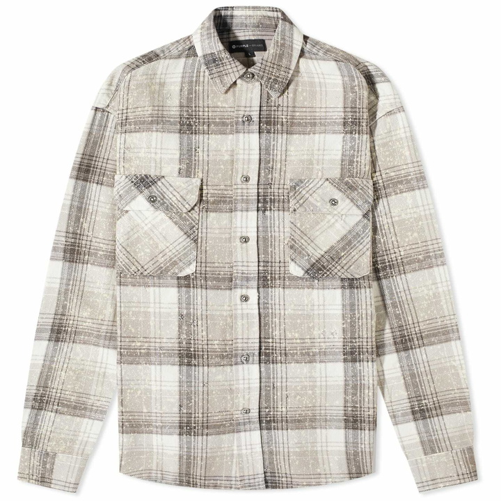 Photo: Purple Brand Men's Plaid Shirt in Black/White