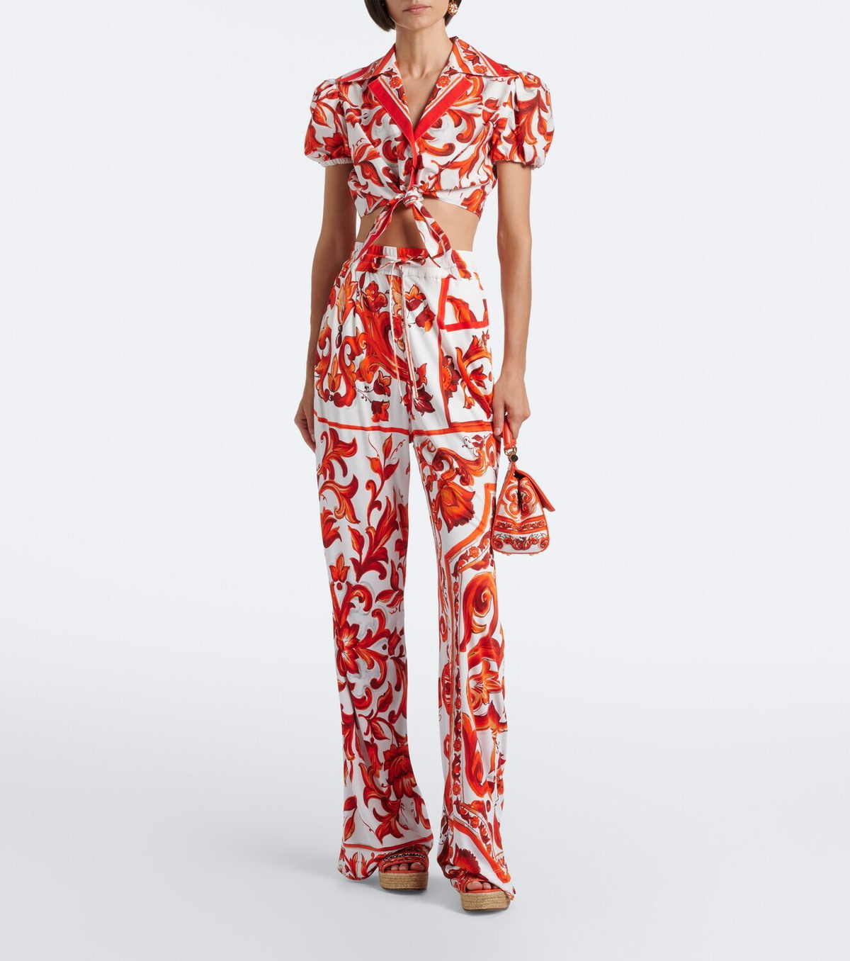 Dolce&Gabbana Majolica wide-leg pants
