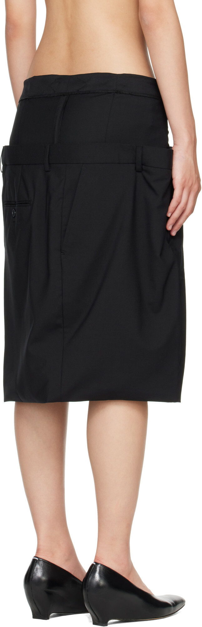 HODAKOVA Black ISO Layered Midi Skirt