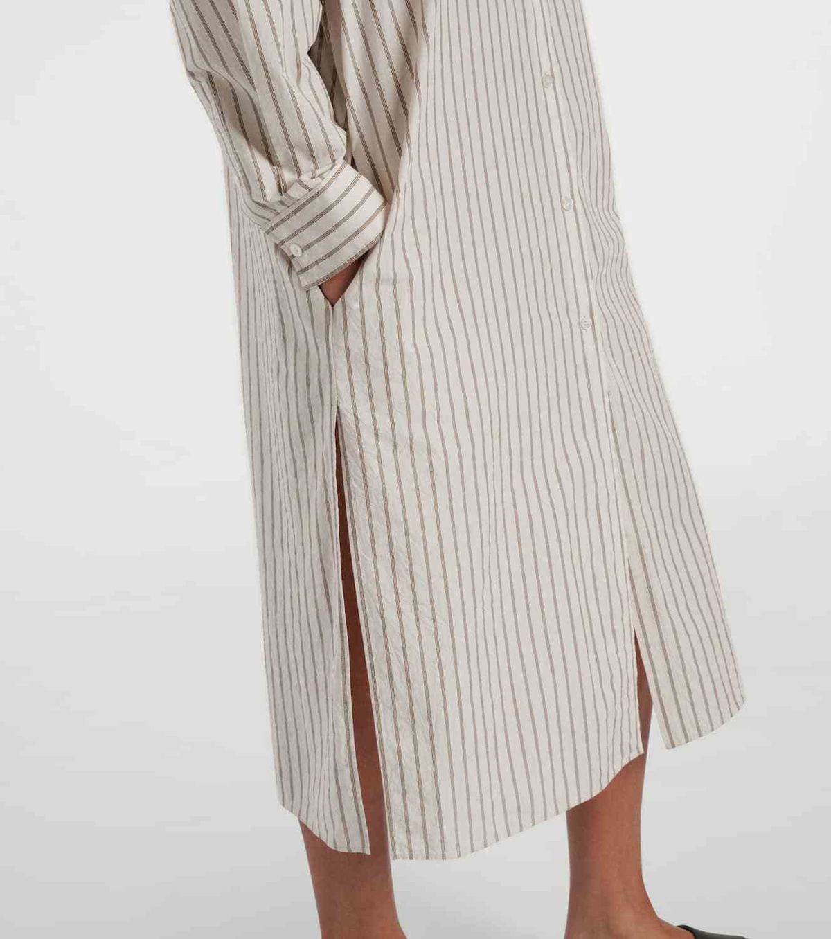 The Row Chihiro striped cotton shirt dress
