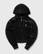Juicy Couture CLASSIC VELOUR HOODIE WITH DIAMANTE BRANDING Black Womens Hoodies/Zipper
