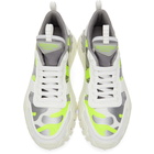 Valentino White and Green Valentino Garavani Camo Rockrunner Sneakers