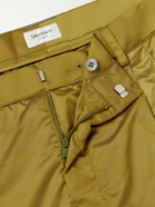 SAINT LAURENT - Tapered Belted Pleated Shell Trousers - Green