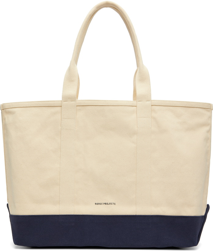 Photo: NORSE PROJECTS Off-White & Navy Stefan Cotton Canvas Tote