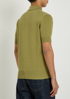 Drake's Textured Cotton-knit Polo Shirt Khaki