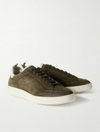 Officine Creative - The Dime Leather-Trimmed Suede Sneakers - Brown