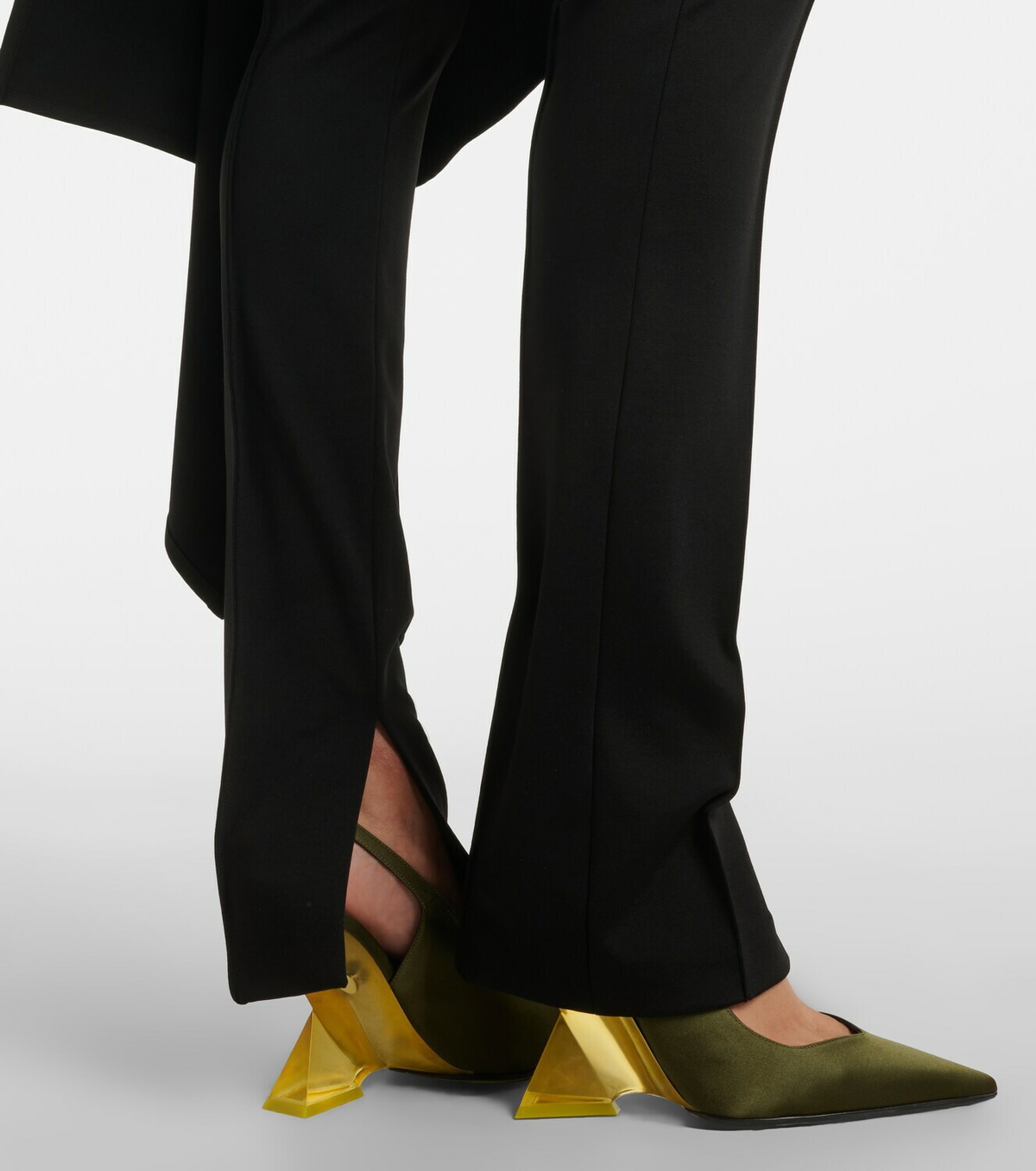 The Attico Cheope satin slingback wedges