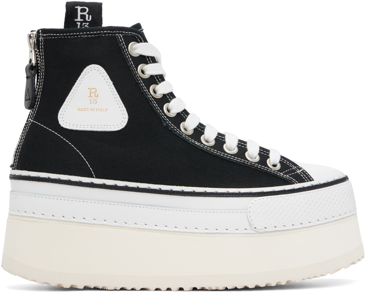 Photo: R13 Black Courtney Platform High Top Sneakers
