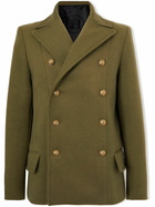 Balmain - Double-Breasted Wool Coat - Green