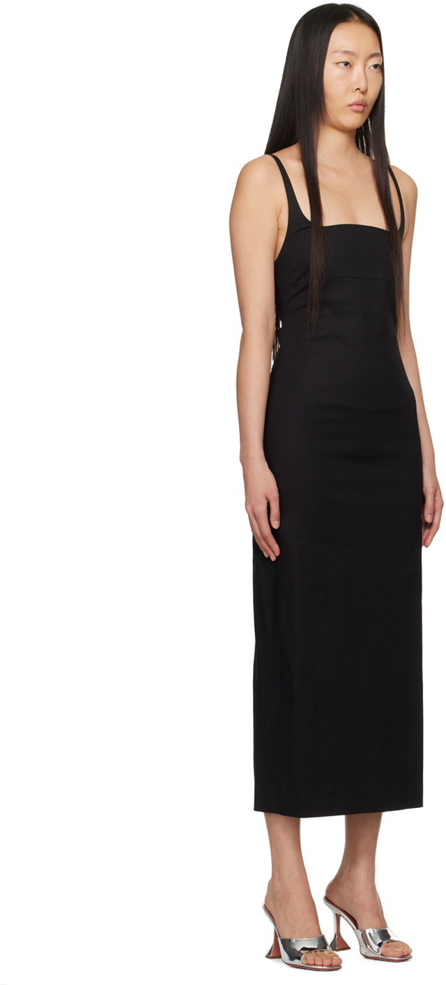 lesugiatelier Black Shirring Maxi Dress lesugiatelier