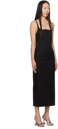 lesugiatelier Black Shirring Maxi Dress